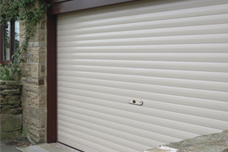 SeceuroGlide Roller Door in white with matching guides