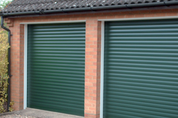 Matching SeceuroGlide Classic Roller Doors in green